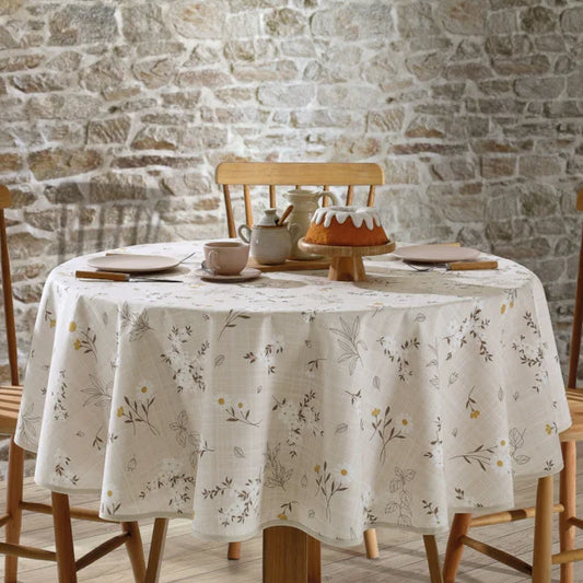 Toalha de Mesa Redonda 1,60 m Döhler Clean Athenas Estampa Esmeralda – 4 Lugares, 50% Algodão/Poliéster