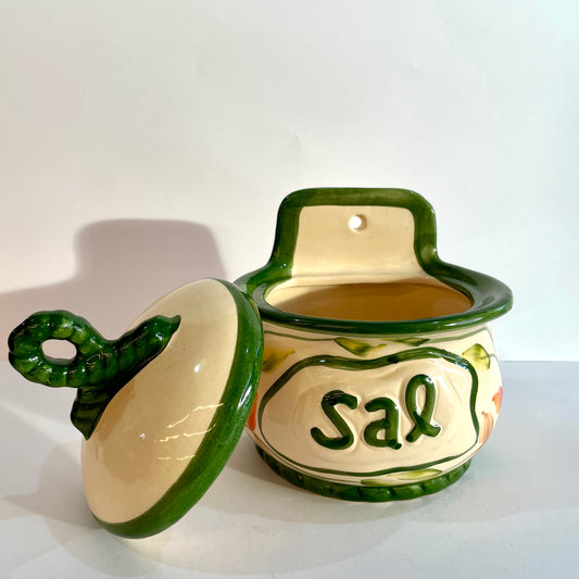 Saleiro em Cerâmica - Ramo de Folhas Verdes | Cerâmica Alessandra