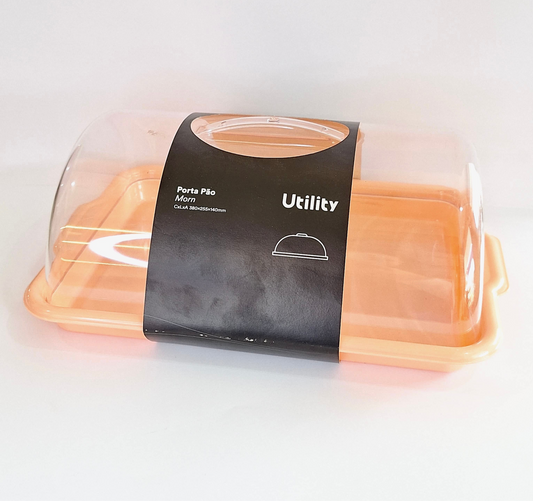 Porta Pão Plástico com Tampa Morn | Rosê | Utility