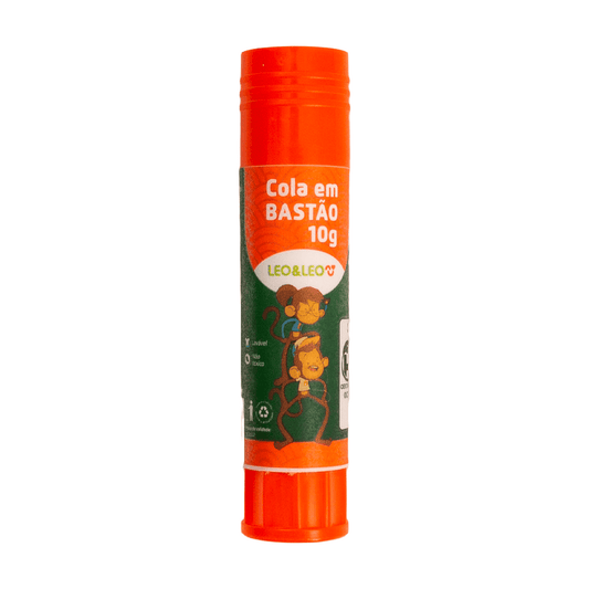 Cola Bastão 10 g Leo&Leo – PVA Atóxico, Secagem Rápida, Colagem Limpa | Escolar & Artesanato