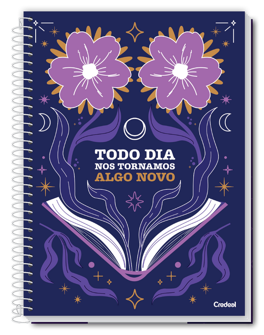 Caderno A Deusa 1 Matéria 80 Folhas Estampa Frases Motivacionais Universitário Capa Dura Credeal