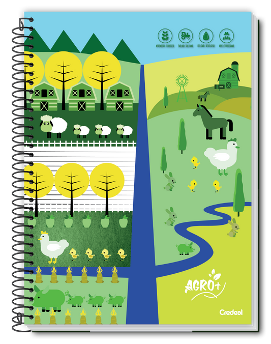Caderno Agro+ | Universitário Capa Dura 10 Matérias 160 Folhas | Credeal