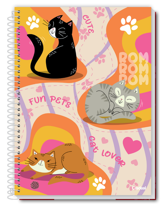 Caderno Pet Fun | Universitário Capa Dura 1 Matéria 80 Folhas | Credeal