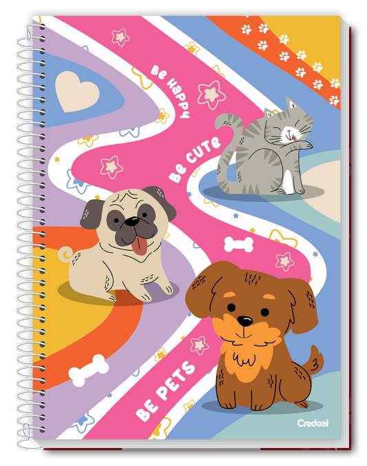 Caderno Pet Fun | Universitário Capa Dura 1 Matéria 80 Folhas | Credeal