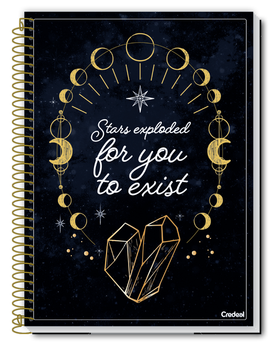 Caderno Stamp | Universitário Capa Dura 1 Matérias 80 Folhas | Credeal