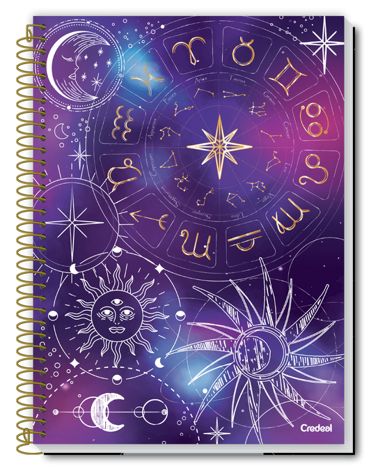 Caderno Stamp | Universitário Capa Dura 1 Matérias 80 Folhas | Credeal