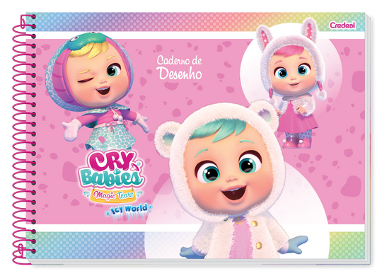 Caderno de Desenho Cry Babies | Universitário Capa Dura 80 Folhas | Credeal