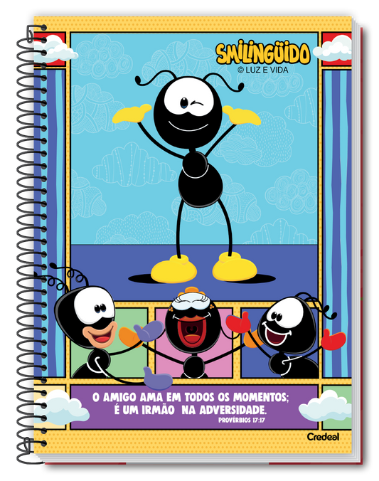 Caderno Smilinguido | Universitário Capa Dura 1 Matéria 80 Folhas | Credeal