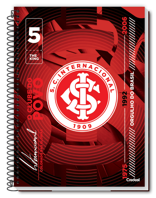 Caderno do Inter | Universitário Capa Dura 10 Matérias 160 Folhas | Credeal