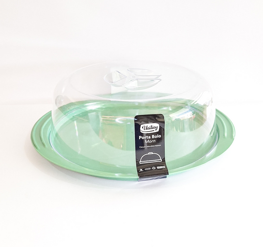 Porta Bolo Plástico com Tampa Morn | Verde Menta | Utility