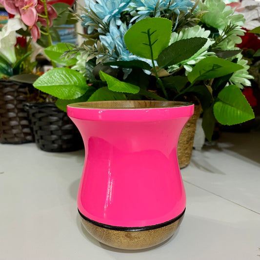 Cuia de Chimarrão de Madeira Imbuia 11 cm Rosa