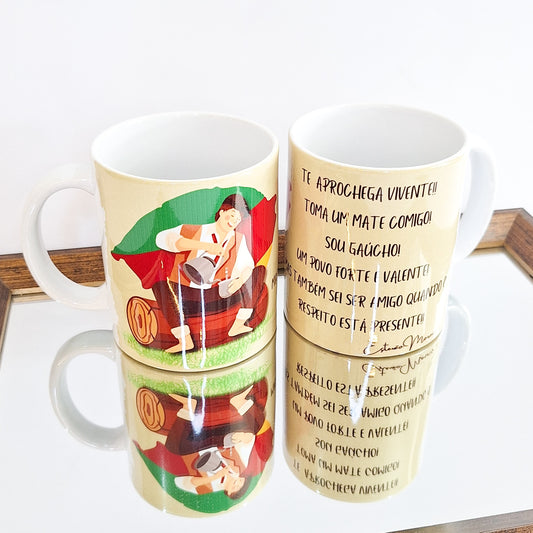 Caneca de Porcelana Rio Grande do Sul 300 ml - Sou Gaúcho | HomeStar