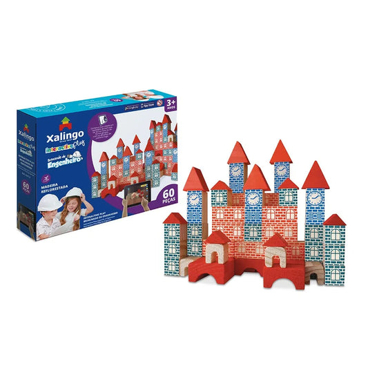 Brincando de Engenheiro Interactive Play Blocos de Montar 60 peças | Xalingo