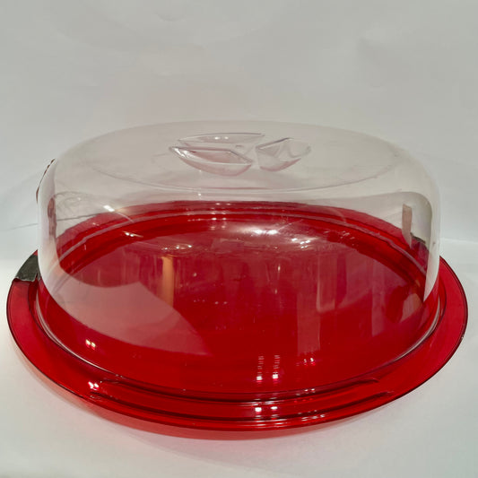 Porta Bolo Plástico com Tampa Morn | Vermelho Cristal | Utility