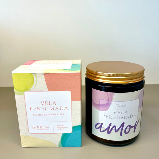 Vela Aromática no Vidro - Lichia e Chá Branco | GiftHome