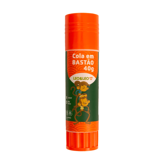 Cola Bastão Escolar 40 g Leo&Leo – Atóxica, Secagem Rápida, Colagem Limpa