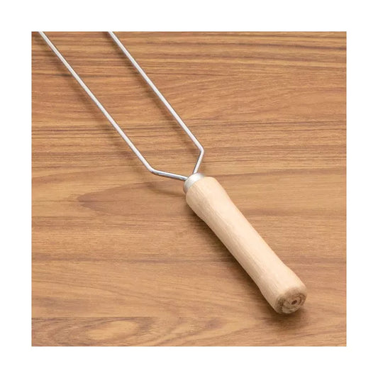 Espeto Duplo Churrasco 55 cm – Aço Cromado | Cabo Madeira | Condor