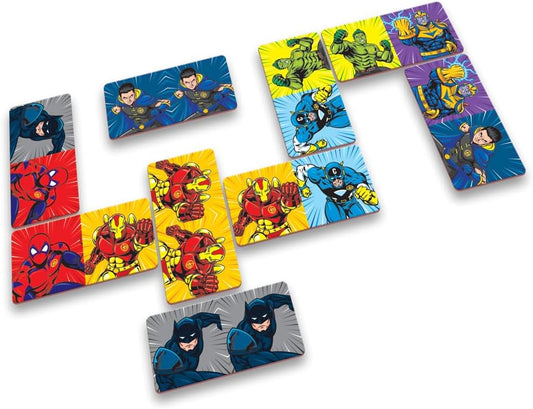 3 Jogos em 1 Liga dos Defensores - Quebra Cabeça, Jogo da Memória e Dominó - GGB Brinquedos