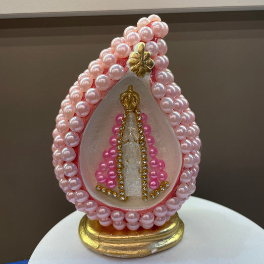 Decoração Nossa Senhora Aparecida na Gota - Pérola Rosa