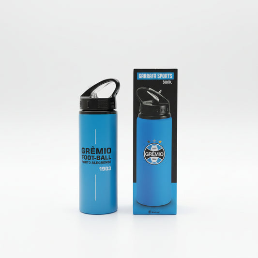 Garrafa Esportiva Grêmio 500 ml – Alumínio Decorado Oficial | Livre de BPA | Brasfoot Presentes 13033