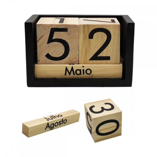 Calendário de Mesa em MDF 8x13 cm – Cubos Decorativos | Livon