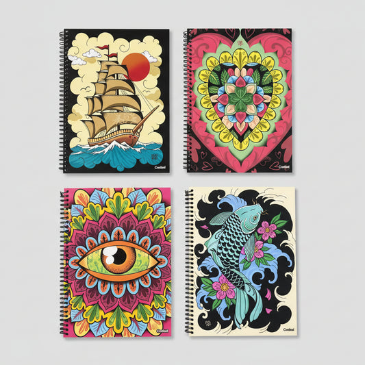 Caderno Original Arts 1 Matéria, 80 Folhas Credeal – Capa Dura, Espiral, Tamanho Universitário (200x275 mm) – Papel de Alta Qualidade e Certificação FSC