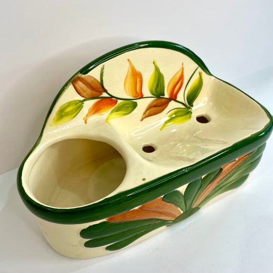 Porta Detergente em Cerâmica - Folhas Verdes | Cerâmica Alessandra