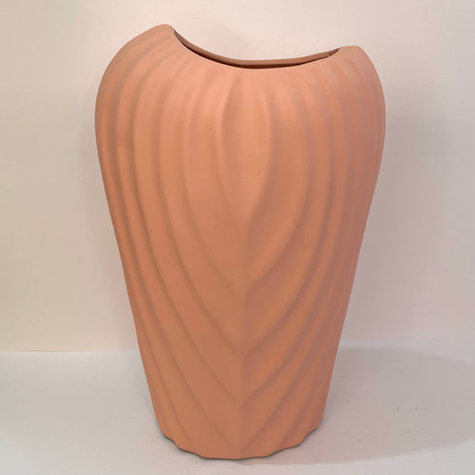 Vaso de Cerâmica Canelado Côncavo 30 cm | Cerâmica Alessandra