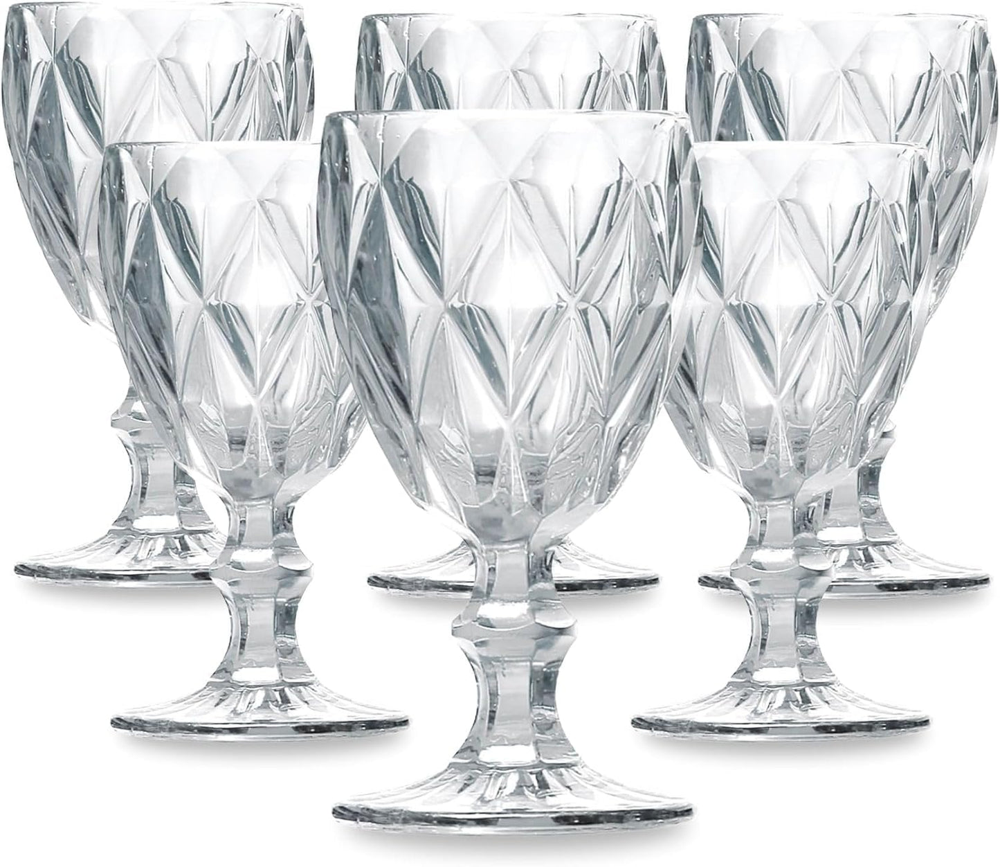 Jogo com 6 Taças de Vidro 375 ml Diamond Transparente | Original Glass
