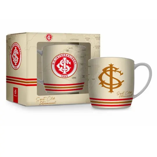 Caneca de Porcelana Urban 300 ml - Inter Mapa | BrasFoot Presentes