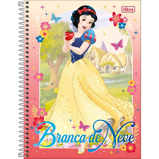 Caderno das Princesas Disney | Universitário Capa Dura 1 Matéria 80 Folhas | Tilibra