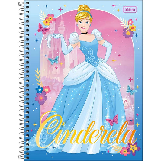 Caderno das Princesas Disney | Universitário Capa Dura 1 Matéria 80 Folhas | Tilibra