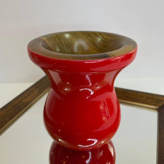 Cuia de Chimarrão de Madeira Matetri Vermelha 12 cm – Artesanal & Sofisticada