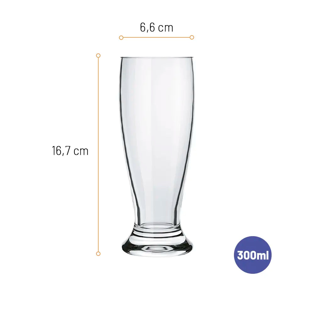 Conjunto 6 Copos de Cerveja Vidro 300 ml Nadir Munich | Design Elegante e Qualidade Profissional