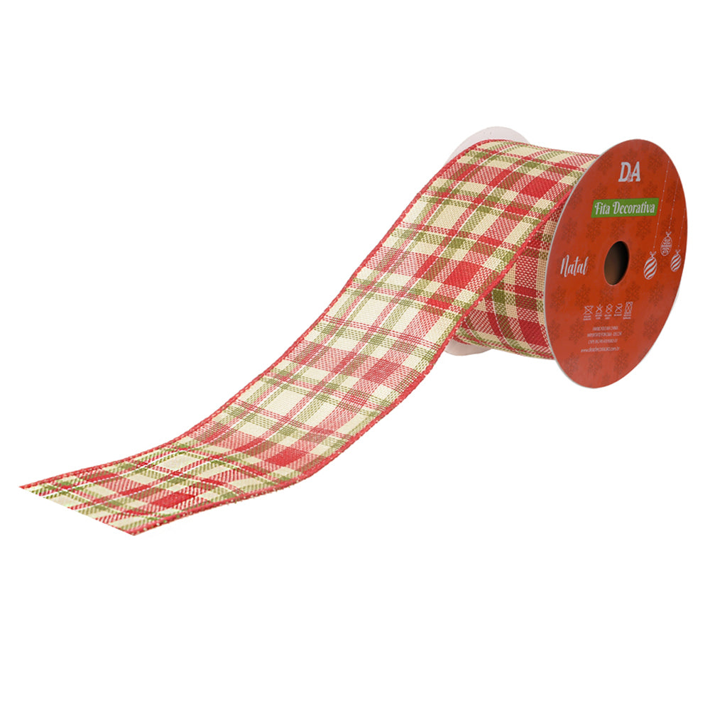 Fita Aramada Decorativa Tecido Xadrez 6,3 cm x 9,14 m – FlorArte | Bordas Aramadas, Ideal para Laços & Decoração
