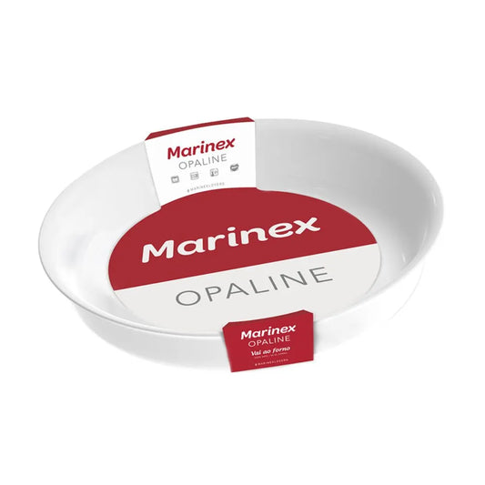 Assadeira Redonda Branca Marinex Opaline de 2 Litros | Nadir