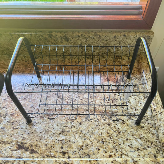 Escorredor de Louças Duplo Tubo de Aço Aramado Preto | Azzo Aramados