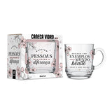Caneca De Vidro Elegance 300 ml - Pessoas Que Fazem A Diferença | BrasFoot Presentes