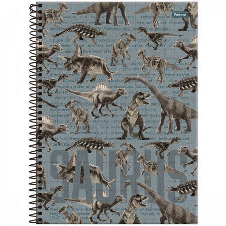 Caderno Dinossauros - Saurus Universitário 1 Matéria 80 Folhas Capa Dura - Foroni
