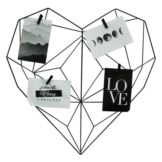 Painel Aramado para Fotos 51 cm x 49 cm Formato de Coração