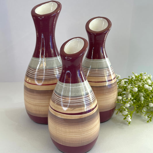 Decoração Trio de Jarrinhas em Cerâmica – Star Bella | Conjunto Decorativo Elegante