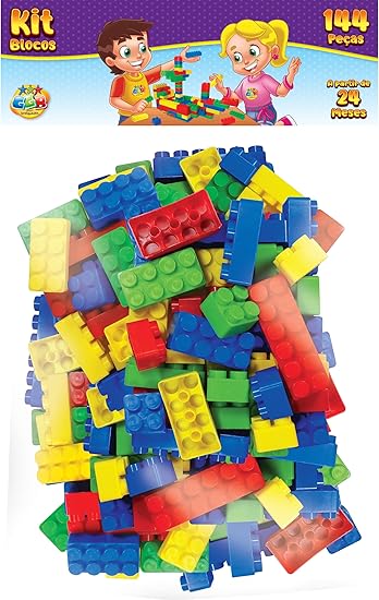 Blocos de Montar Grandes 144 Peças GGB Brinquedos – Educativo Infantil