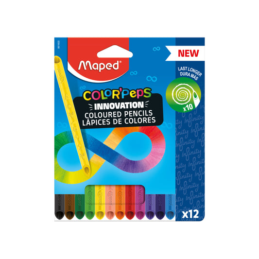 Lápis de Cor Infinito Redondo Color'Peps Infinity 12 Cores | Maped
