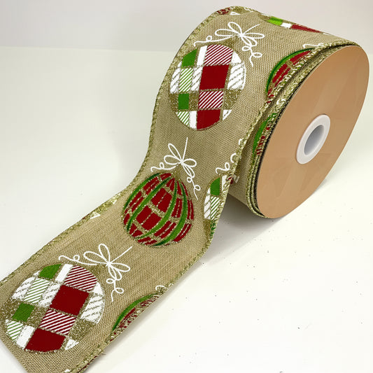 Fita Aramada Linho FlorArte 6,3 cm × 9,14 m – Fita Decorativa Colorida Aramada para Laços, Presentes, Natal