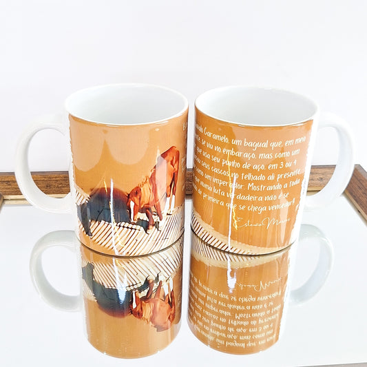 Caneca de Porcelana Rio Grande do Sul 300 ml - Cavalo Caramelo | HomeStar