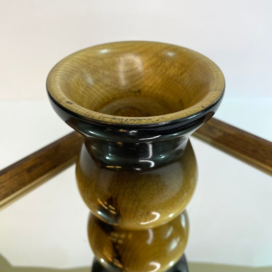 Cuia de Chimarrão de Madeira Bago Degradê Preto + Marrom – Linha Matetri | Artesanal 11 cm