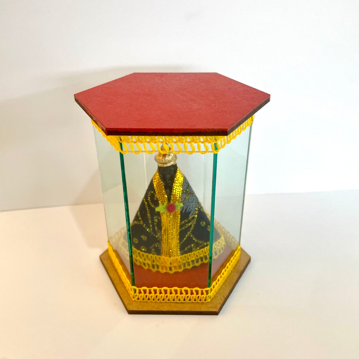 Decoração Cúpula de Vidro 11 cm - Nossa Senhora Aparecida