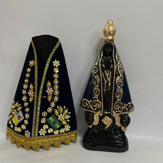 Imagem Nossa Senhora Aparecida 23 cm com Manto Bordado - Decoração