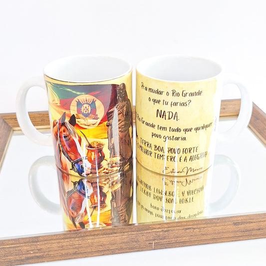 Caneca de Porcelana Rio Grande do Sul 300 ml - Terra Boa, Povo Forte | HomeStar