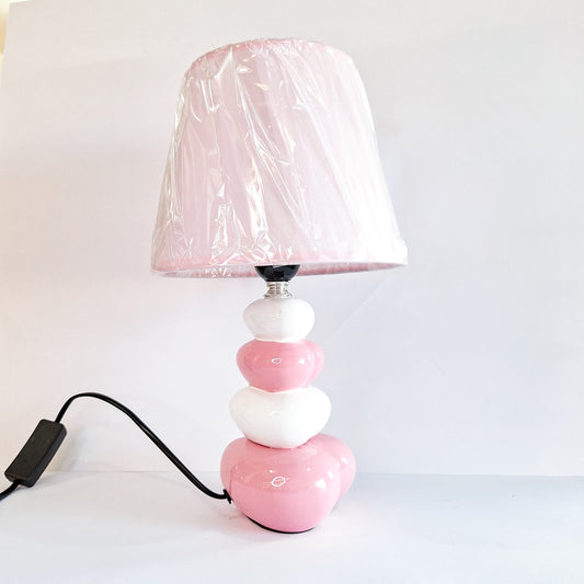 Abajur de Mesa Heart - Rosa com Branco | Art House